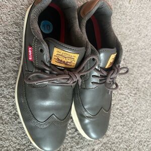 Levi's Men's Dark Brown Leather Casual Sneakers